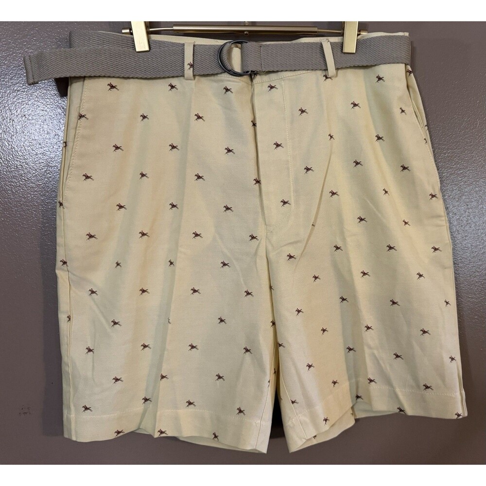 Savane Men’s Race Horse Shorts Belted Yellow Size 36
